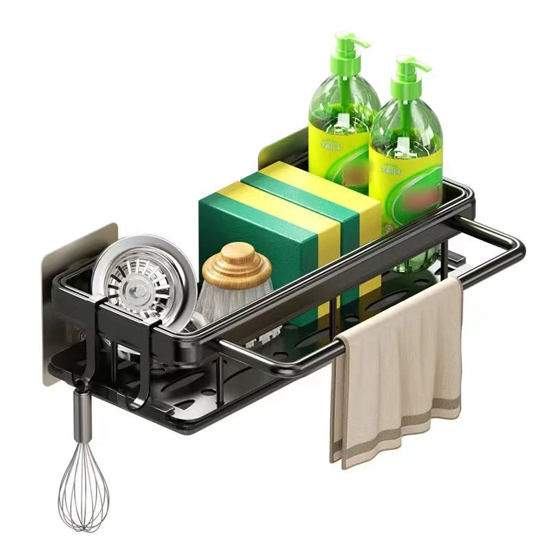 Custom No Punch Stainless Steel Decorative Kitchen Sink Caddy Dishwashing Sponge Holder