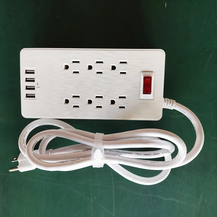 
New Trend Usa Power Strip Surge Protector Electrical Ac Way Outlet Cord Multi Usb Switch Plug Tabletop Extension Socket 