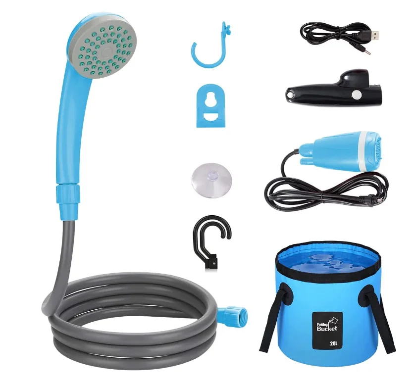 Car Shower Washing Tool 2200mah Pumps Water Camping Shower for Camping Traveling Beach Swimming Pets Bath Outdoor/Indoor