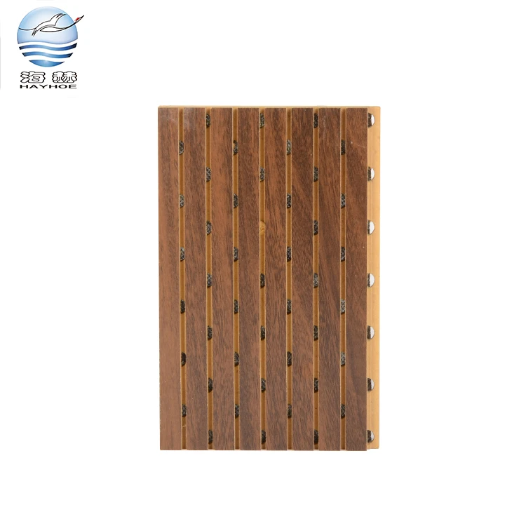 High sound absorption coefficient perforated sound insulation board grooved wall acoustic panel for conference hall