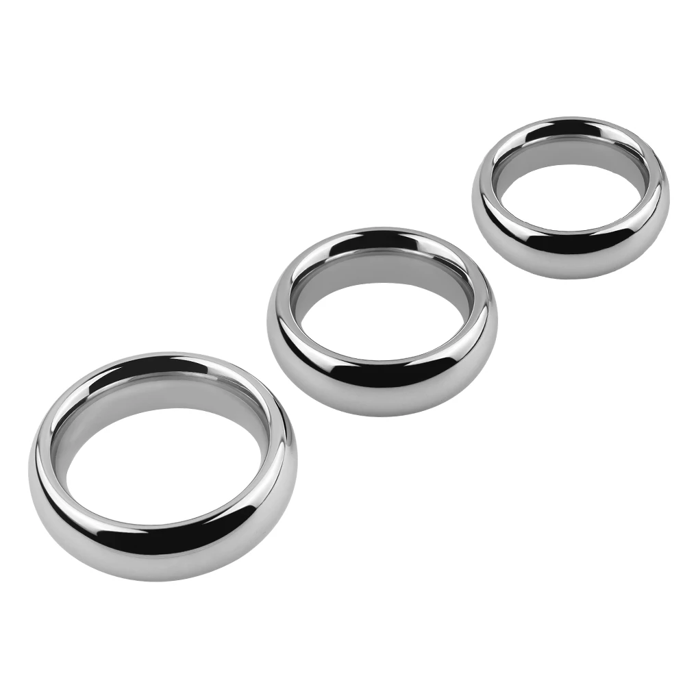 AIZHILIAN Steel Penis Lock Cock Ring Heavy Duty Weight Male Metal Ball Stretcher Scrotum Delay Ejaculation Bdsm Sex Toy For Men
