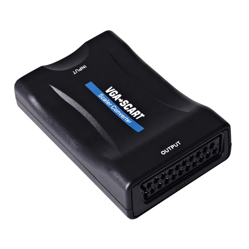 Professional New Design VGA to Scart HDTV PC video audio converter adapter