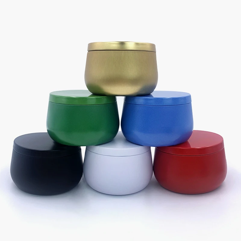 8oz Large Size Empty Candle Tins Containers with Lid Wholesale Black Metal Candles Jars for DIY Candle Making