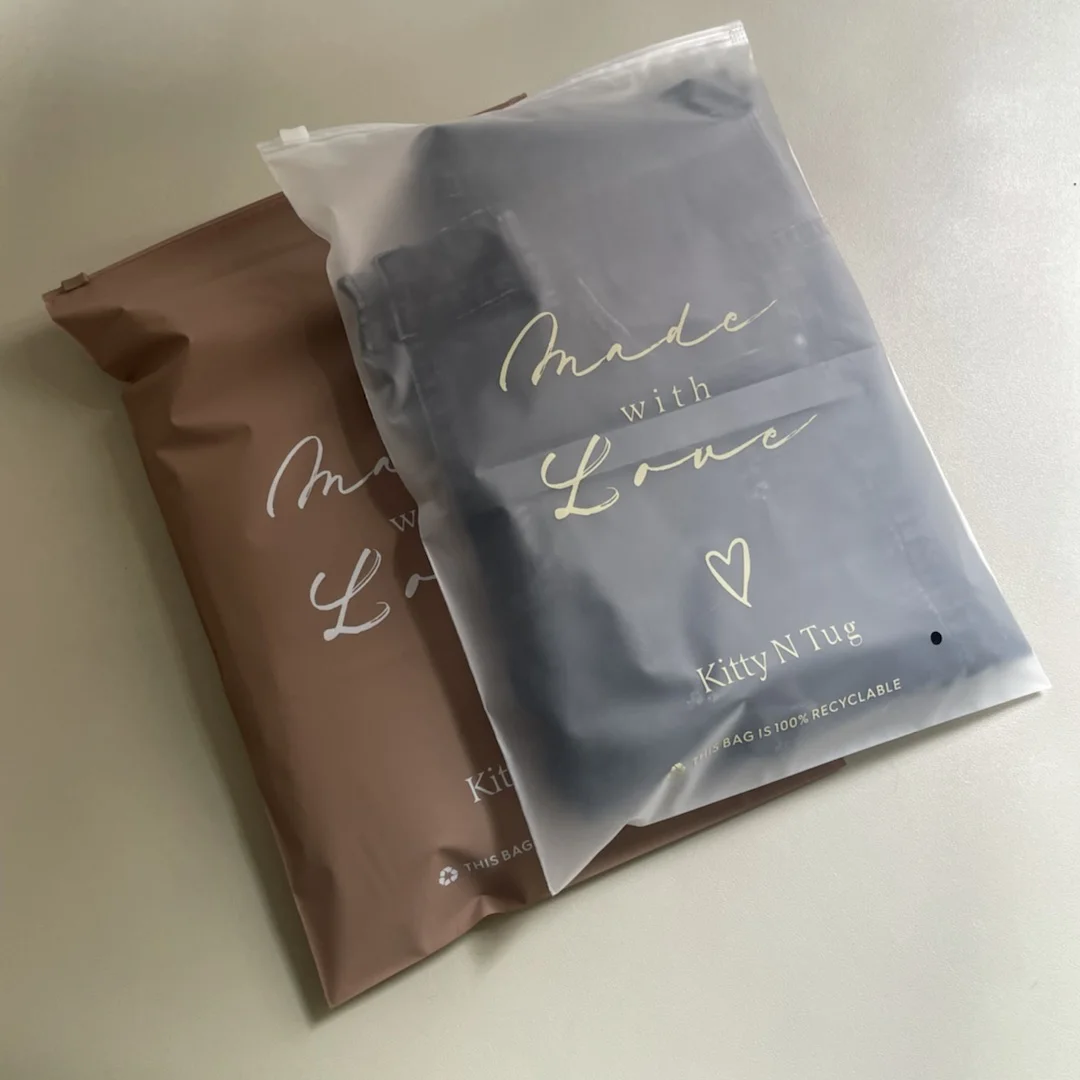 Matte/Frosted Biodegradable Plastic Packaging Zipper Bags, T Shirt Swimwear Zip Lock Clothing Bags With Custom Logo