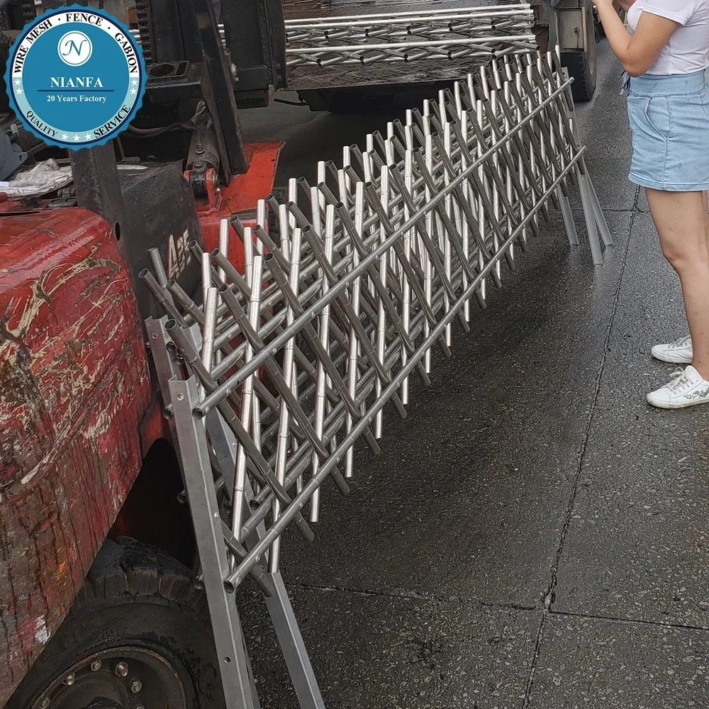 mill finish anti rust decoration metal fencing/ bamboo type garden used small fences flower bed protection iron fence