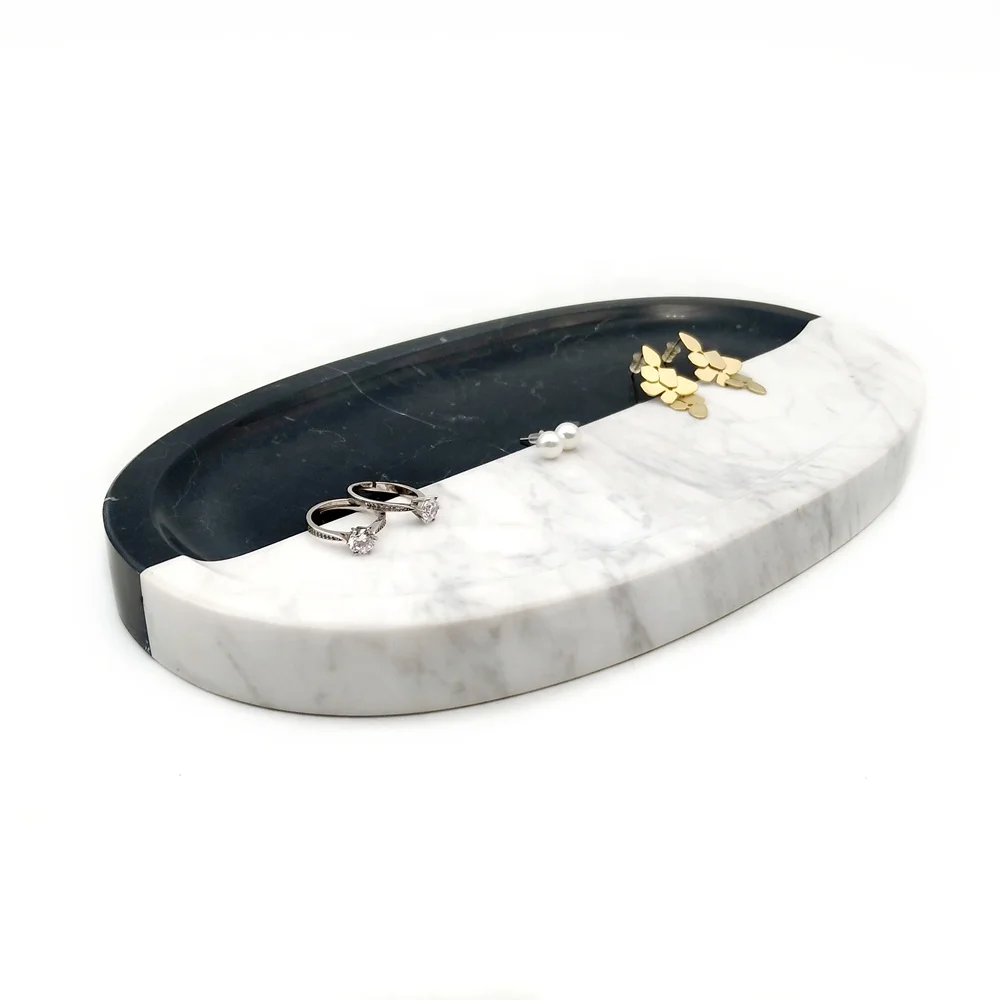 Nanwei Stone New Design Natural Marble Oval Bathroom Soap Tray