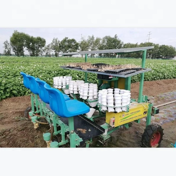 goods in stock three rows  double row chilli baby Chinese cabbage broccoli seedlings transplanting machine seedling transplanter