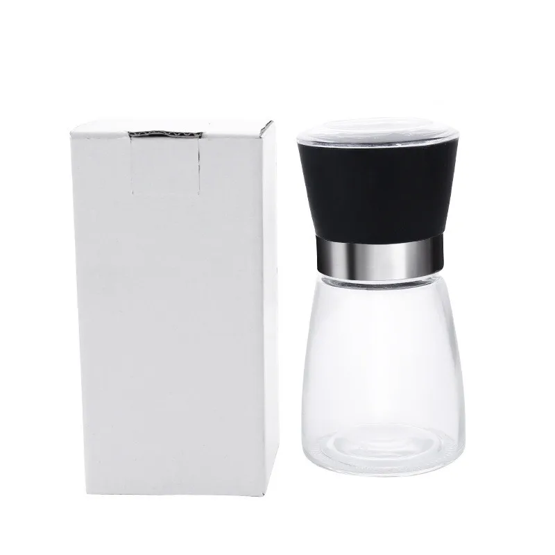 Glass Kitchen Manual Salt and Black Pepper Grinder Mill Slat Hand Grinder