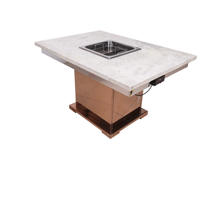  Hot Selling Restaurant Korean Bbq Grill Dining Table Shabu Pot With Downward