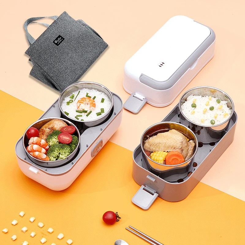 Electric Heated Lunch Box Portable Bento Boxes Heating Heater Food Warmer Container Heater Rice Container