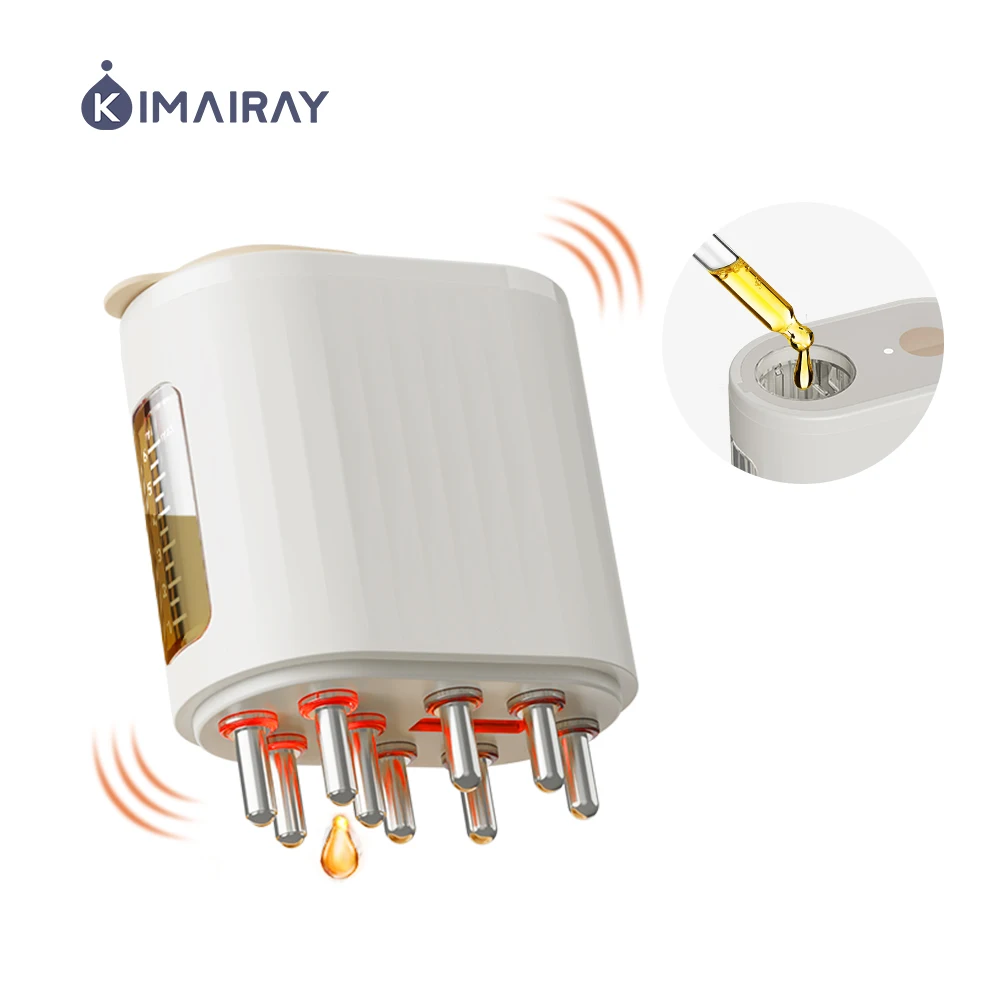 Hot Selling Electric Hair Growth Comb With Massage Hair Oil Liquid Ems Rf Led Laser  Comb Applicator for Christmas Gift