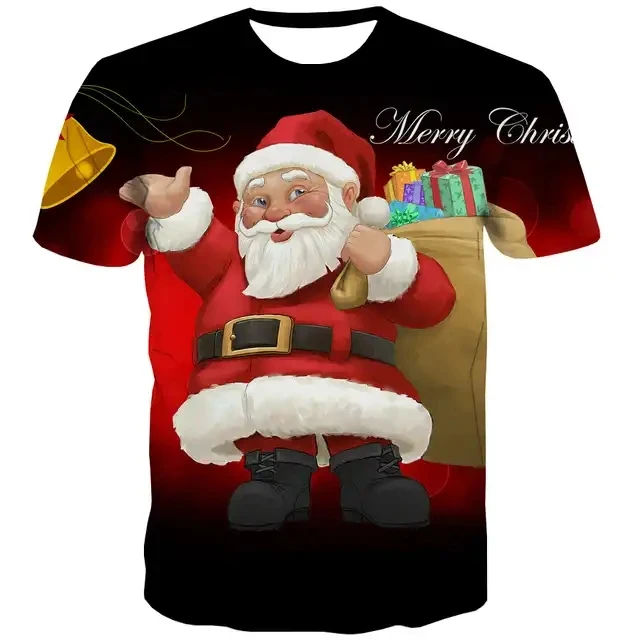 Free Sample Plus Size Men Gift T-Shirts Unisex 3D Christmas T-Shirt Tops Sublimation Printing Short Sleeve Tee Shirts