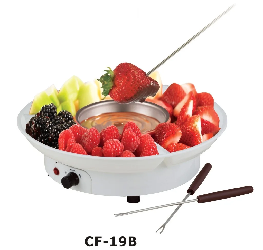 Dropshipping Chocolate Fondue Maker Electric Chocolate Melting Pot Set with 2 Steel Forks Stainless Steel Bowl for Quick Melting