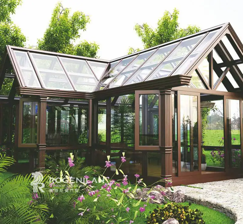 2023 Rogenilan new design modern Garden Sun Room Glass House commercial glass houses