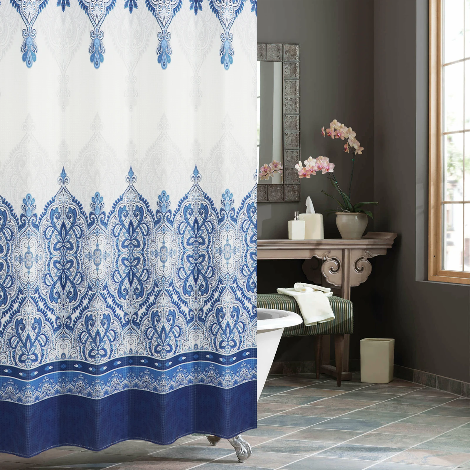 Boho Shower Curtain Modern Fabric Shower Curtain Heavy Weighted Waterproof Shower Curtain boyu