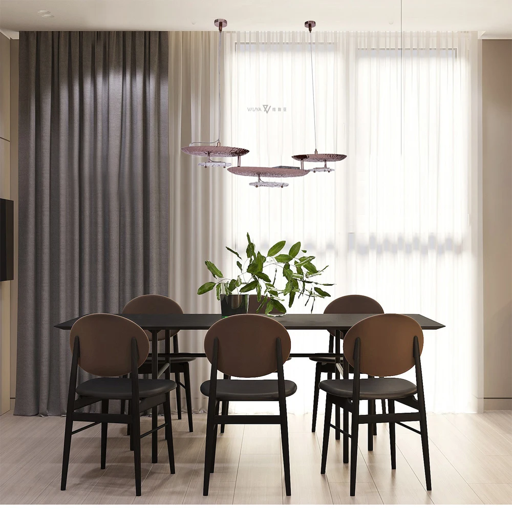 Modern italy design Simple design Oval purple brass handcrafted glass LED chandeliers pendant lights dining table chandelier