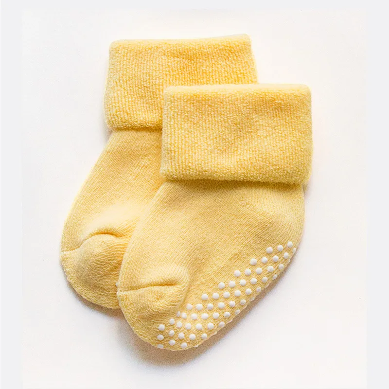 Baby socks winter wool thickened loose socks combed cotton non-slip dispensing baby socks