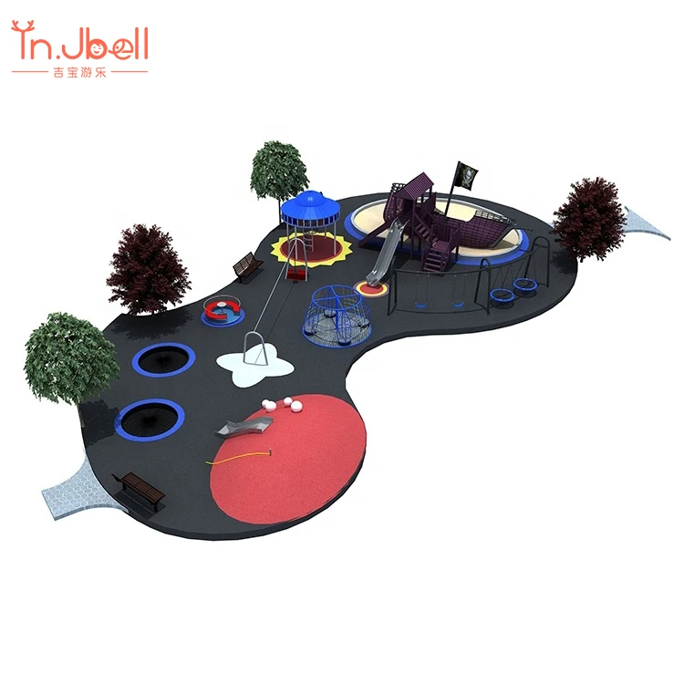 Hot Selling Children Playhouse Yellow Blue Plastic Slide Outdoor Playground with Swing for Sale