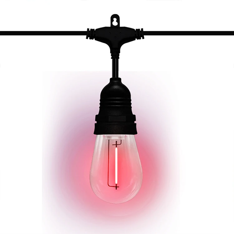 JAIYI летний открытый Ip65 водонепроницаемый S14 СВЕТОДИОДНЫЙ многоцветный RGB струнный свет для украшения веранды