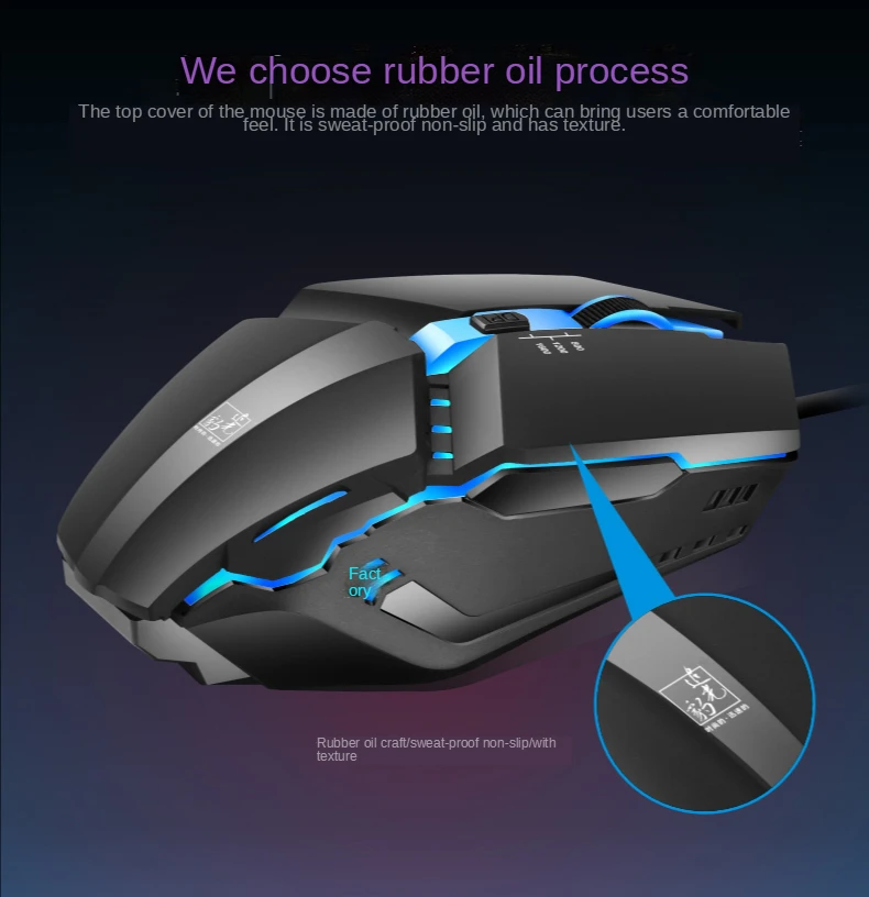 Популярная дешевая игровая мышь RGB компьютерная для геймеров оптическая эргономичная 1600 точек/дюйм с USB проводная