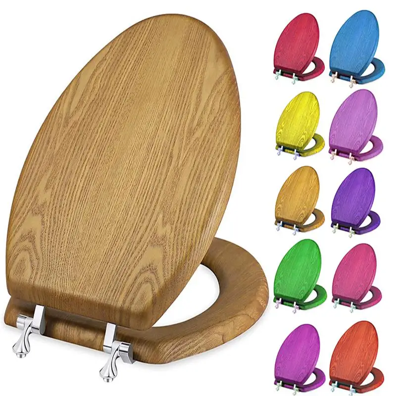 Wooden foldable Chuangshi toilet seat cover soft close toilet seat wood replacement Wooden toilet cover seat trining for sale