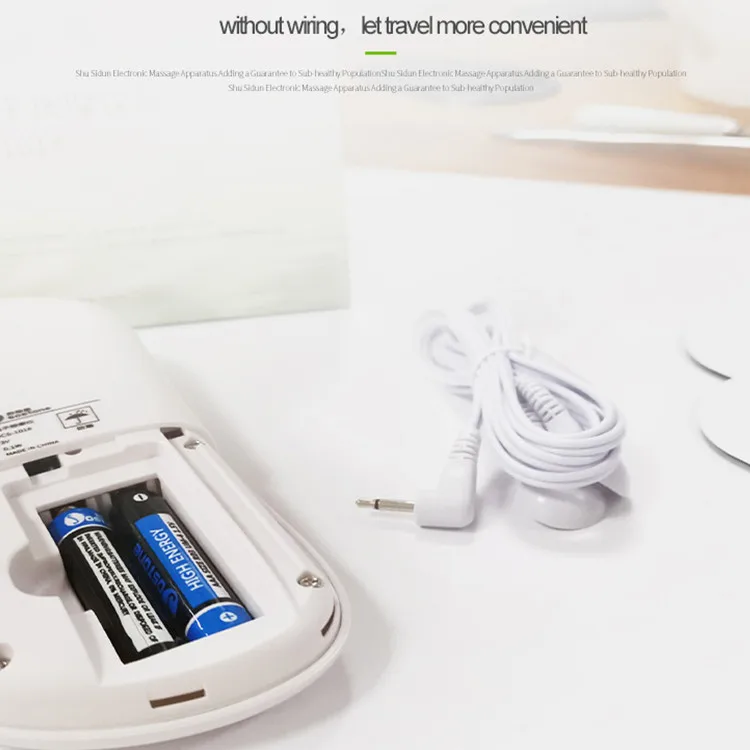 Microcurrent Digital Muscle Stimulator Mini Sticker Tens Unit Electric Pulse With Massage Slipper Mini Portable Neck Massager