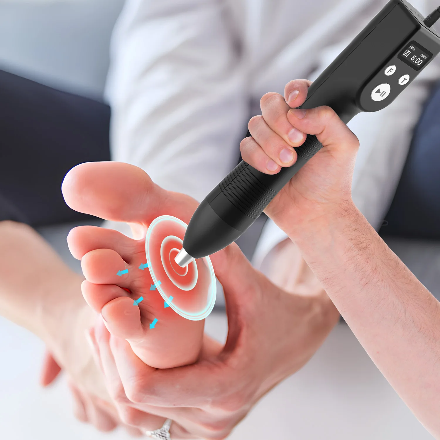 Suyzeko Handheld Shock Wave Therapy Device Professional ESWT Focused Shock Wave Pain Relief Physical Therapy Device