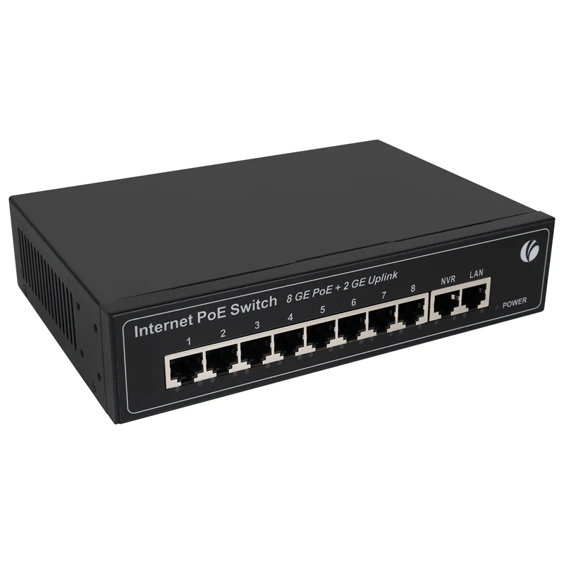 VCOM New Products POE Switch 8 Ports Optical Fiber SFP Switch For Ethernet