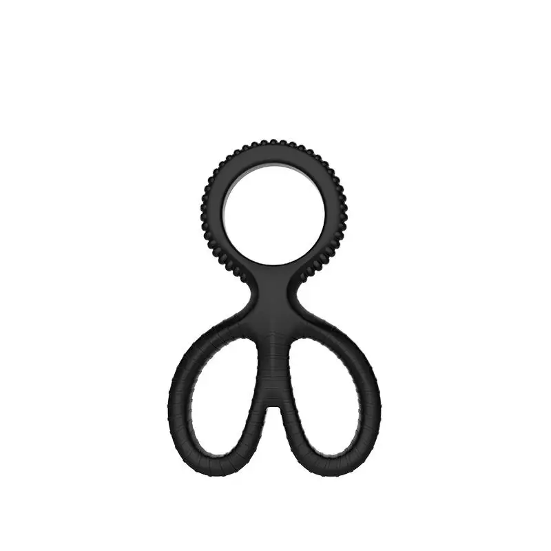 Pharmaceutical Grade Material Female Cock Ring Scissors Cock Ring Male Penis Lock Leather Cock Ring