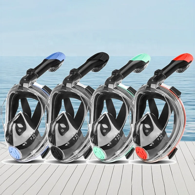 Diving Equipment Snorkeling Swimming Full Face Snorkel Mask Free Diving Mask Set Kids Swimming Mask