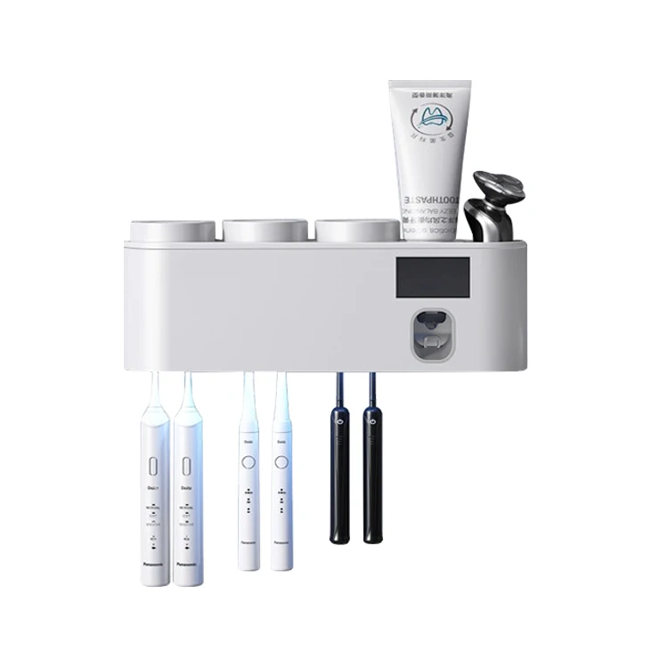 Wholesale High Quality Wall Mounted Toothbrush Holder And Paste Dispenser For Bathroom