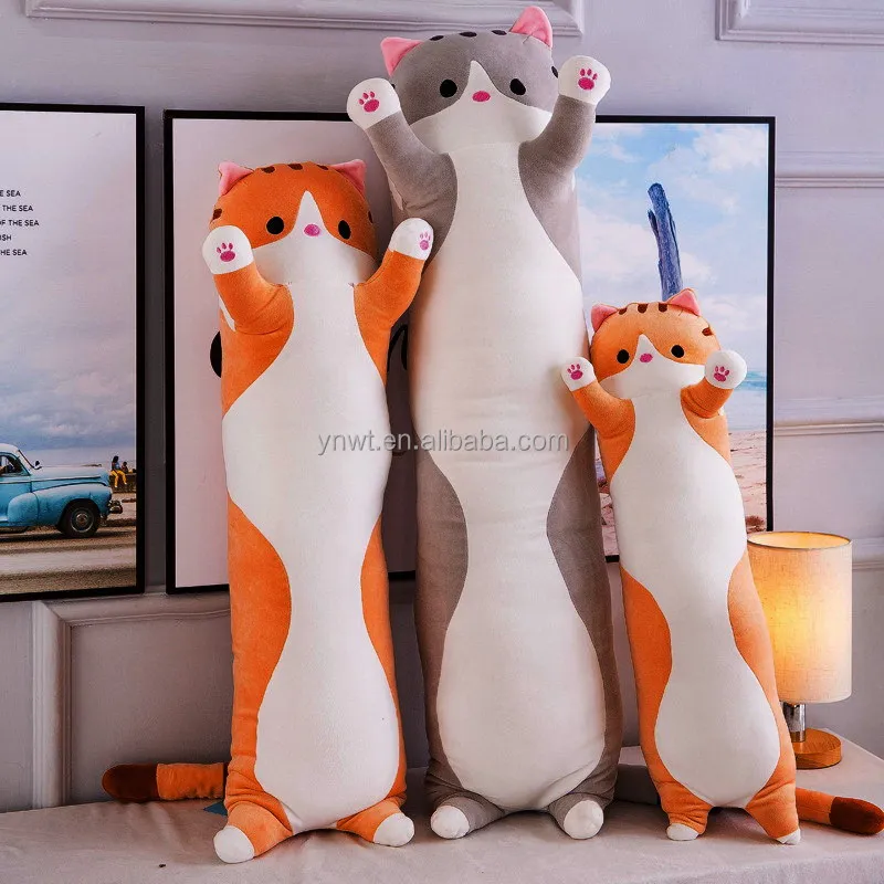 140cm Plush Toys Animal Cat Cute Creative Long Soft Toys Office Break Nap Sleeping Pillow Cushion Stuffed Gift Doll for Kids