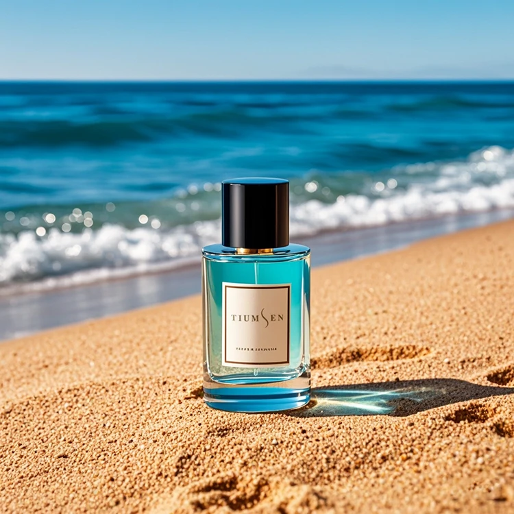 Manufacture Cosmetic Luxury Round Transparent Empty Glass Crimp Perfume Bottle 30ml 50ml 100ml With Black Lid