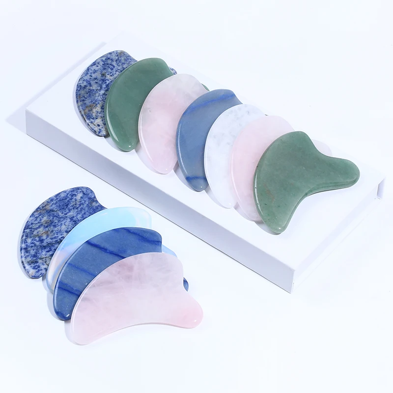 Rose Quartz Gua Sha Face Massager Wholesale Dolphin Shape Pink Jade Guasha Tool High Quality Gua Sha Jade