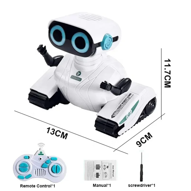 2.4G R/C 4 Channel Remote Control Robot With Sound And Lights Electric Mini Intelligent Robot Smart RC Robot Toys For Kids