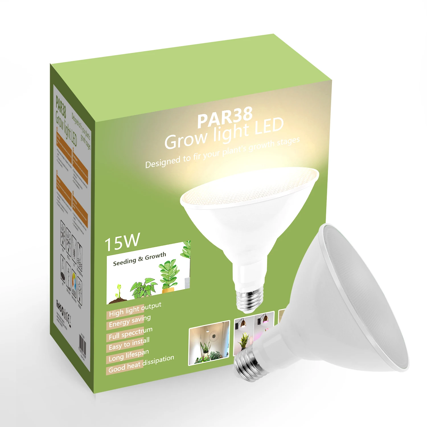 Par38 Plant grow lamp 15W full spectrum DIY horticulture led grow lights grow led light indoor plant led grow light plant grow s