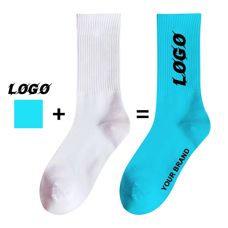 Wholesale OEM one-stop unisex crew personalized design your own packaging customized custom logo socks