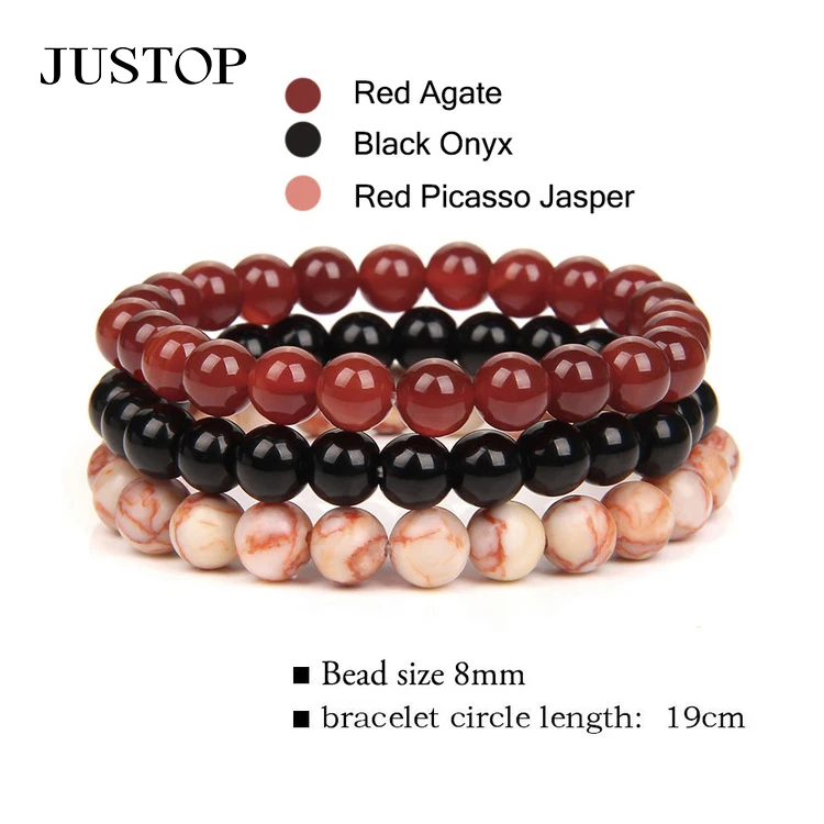 8mm Tiger Eye Natural Stone Beads Bracelets For Women Men Elastic Yoga Lave Bangle Health Care Magnetic Therapy Hematite