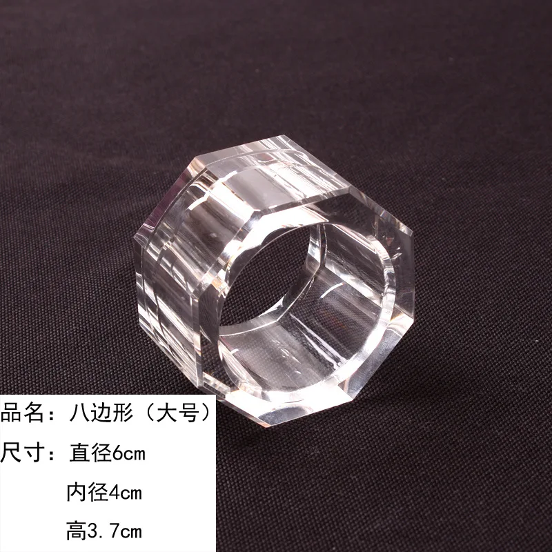 Clear Solid Acrylic Flower Holder Wholesale plastic glass rustic lucite napkin ring