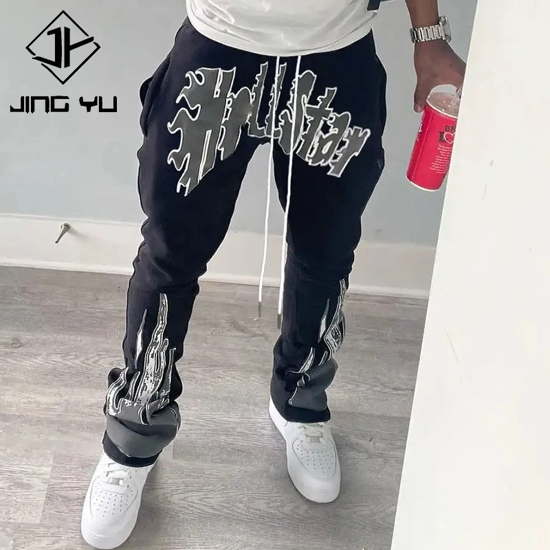 Брюки с принтом логотипа на заказ, тяжелые, 100% хлопковые, французские махровые мужские тренировочные брюки