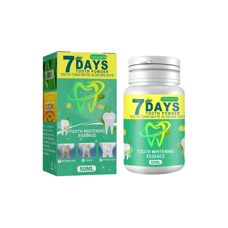 Wholesale Private Label 50ml 7 day Oral Hygiene Care Remove Tooth Yellow Stains Cleaning Bleaching White Teeth Whitening Powder
