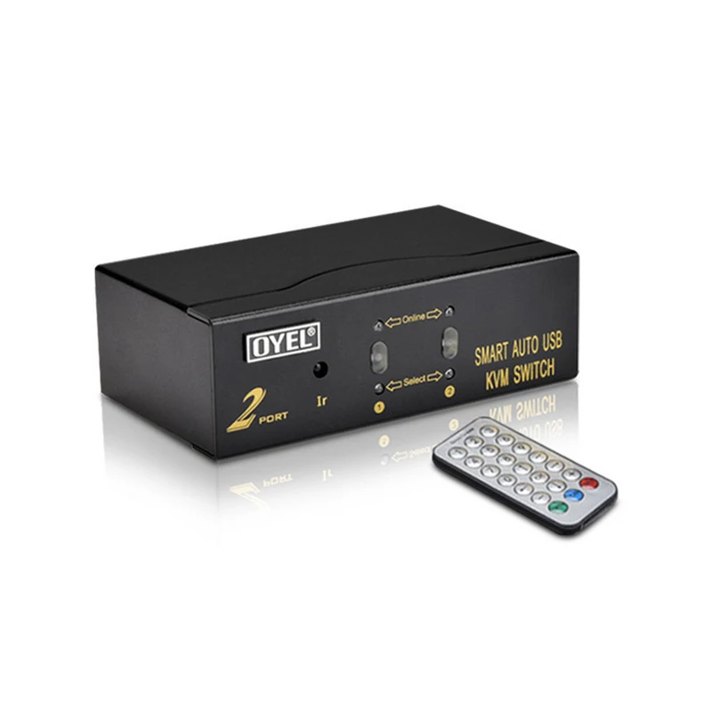 2 port USB VGA KVM switch Manual series  high quality  2 input 1 output with usb hub support 1920X1080@60HZ