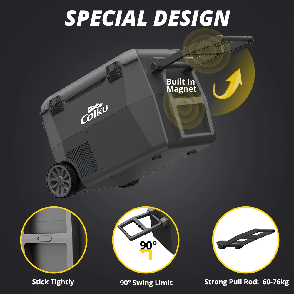 12v/24v Fridge Freezer Caravan Camping car accessory 59 liter refrigerator outdoor Refrigerator with wheel