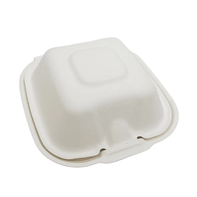 Оптовая продажа биоразлагаемый мешок сахарного тростника 5-дюймовый контейнер для еды бумажная коробка гамбургеров