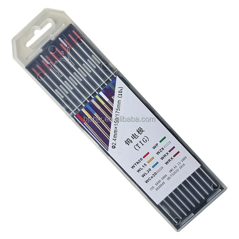 baoji professional tig tungsten electrodes wt20 red tip welding electrodes manufacturers supplier