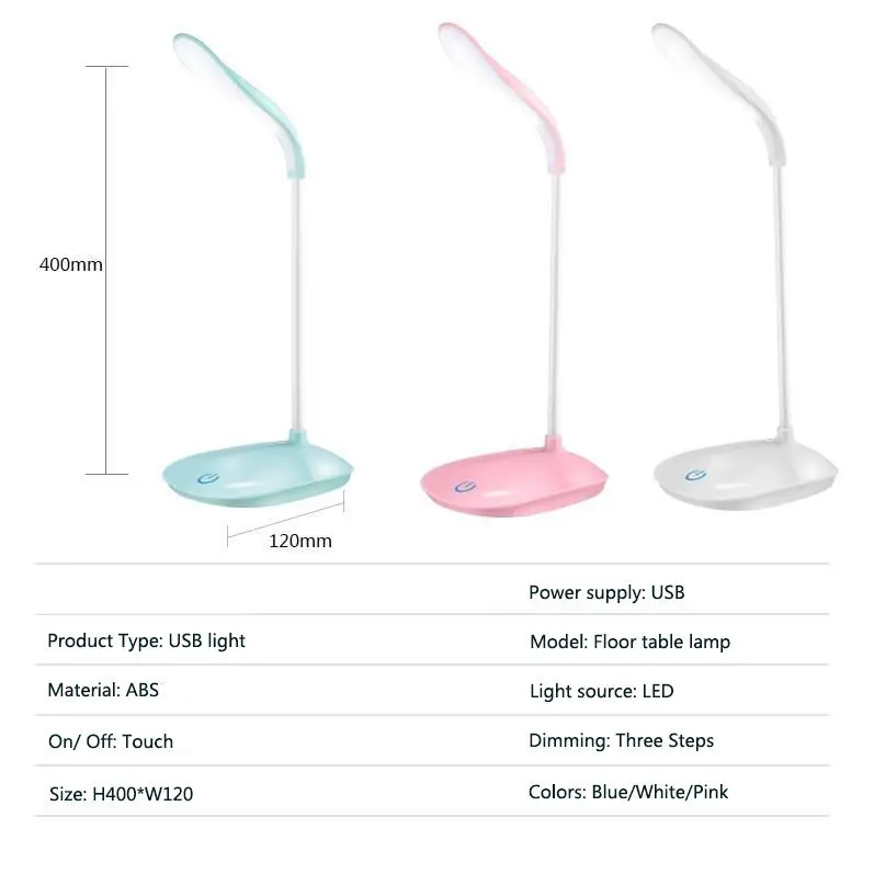OEM mini Portable Desktop USB charging LED Desk Lamp Touch Control table lamp for study work