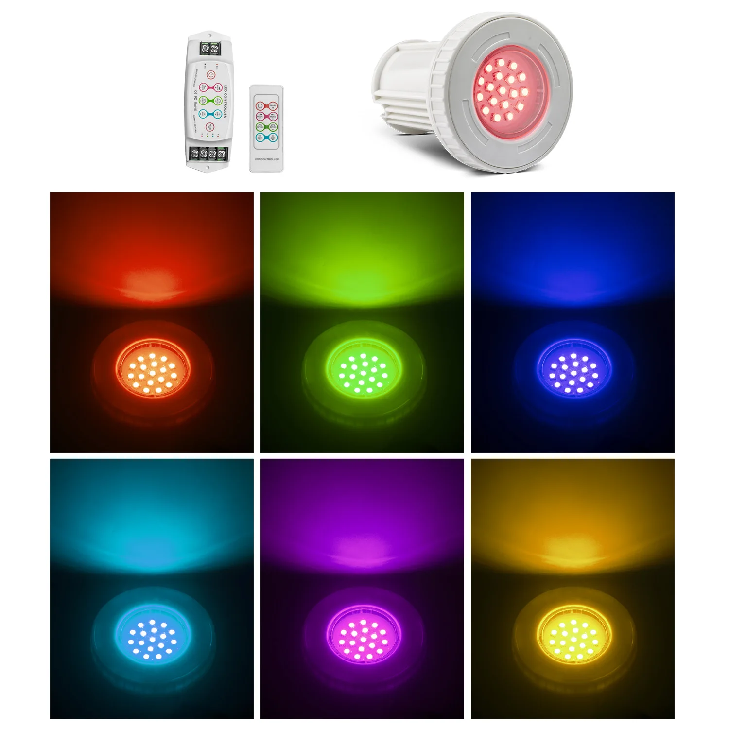 Бетонный бассейн IP68 Водонепроницаемый Новый 3 Вт 12 В постоянного тока RGB с внешним управлением светодиодный мини-светильник для