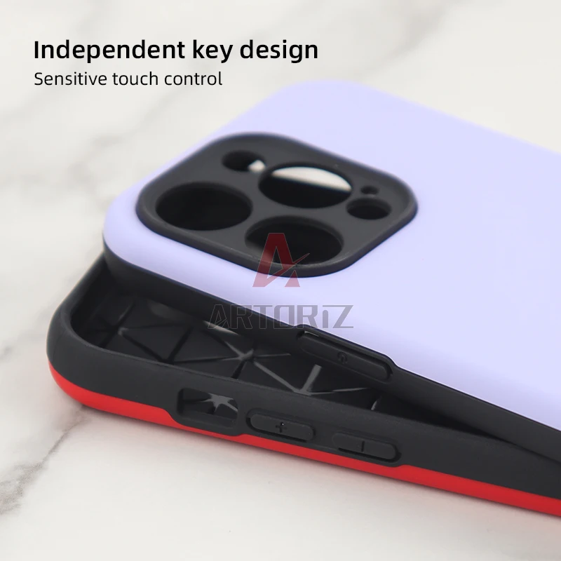 Cool Phone Case  Wholesale  Camera Lens Protection Mobile Phone Case TPU PC 2 in 1 Hard Back Cover Armor For iPhone 14pro