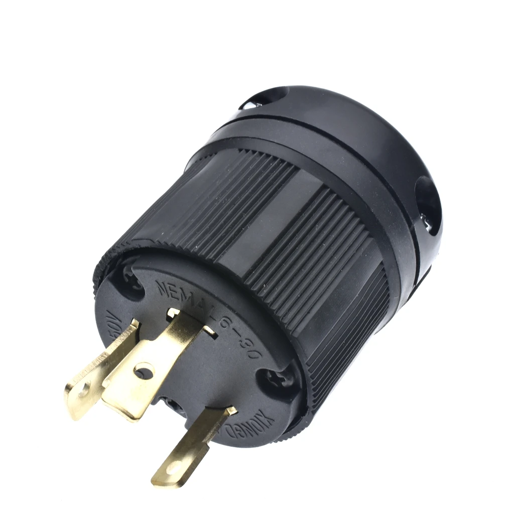 NEMA L6-30P Twist Lock Power Plug Wiring Connector Plug 250V 3 Wire Twist Locking US Plug Anti-off Straight AV Connector