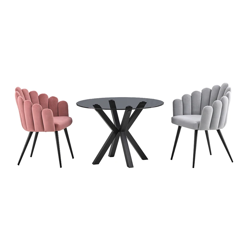 Nordic Fabric Velvet Material Dining Chair Fabric Upholstered Modern Furniture Fabric Chair Cafe Upholstered Dining Chair